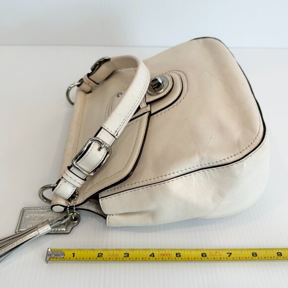 COACH Willis Limited Edition 70th Anniversary - Chalk Leather w/ Striped Lining - Picture 10 of 16